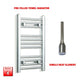 600x300mm Pre Filled Electric Towel Rail Straight Chrome