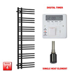 1500x500mm Difta Pre Filled Electric Towel Rail Flat Black