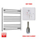 600x700mm Electric Heated Towel Rail Chrome Pre-Filled