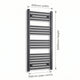 1000x400mm Electric Heated Towel Rail Flat Black Pre-Filled