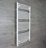 1500x750mm Heated Towel Rail Curved White Central Heating