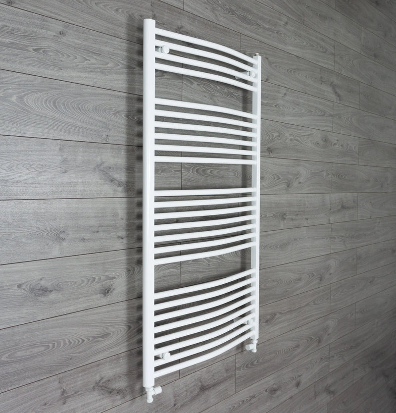 1500x750mm Heated Towel Rail Curved White Central Heating