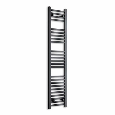 1400 mm High x 300 mm Wide Heated Towel Radiator Flat Black