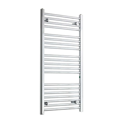 1100x500mm Heated Flat Towel Radiator Chrome Central Heating