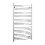 1200 mm High x 700 mm Wide Heated Curved Towel Rail Radiator Chrome