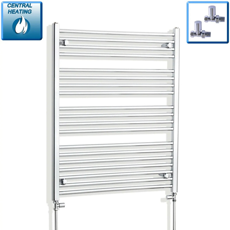 1000x800mm Heated Straight Towel Rail Radiator Chrome