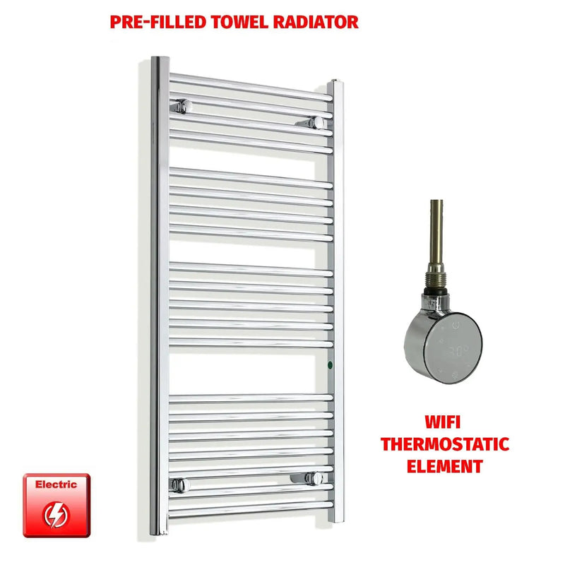 1100x550mm Pre-Filled Electric Heated Towel Rail Chrome