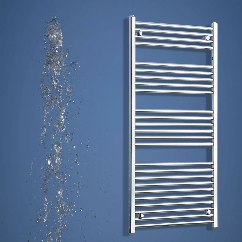 1400 mm High x 600 mm Wide Flat Or Curved Chrome Towel Radiator