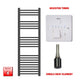 1200x400mm Flat Black Pre Filled Electric Towel Rail Radiator