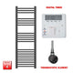 1200x400mm Flat Black Pre Filled Electric Towel Rail Radiator