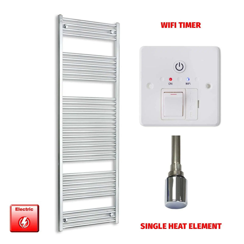 1856x400mm Electric Heated Towel Rail Pre-Filled Chrome