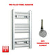 600x350mm Pre Filled Electric Towel Rail Straight Chrome