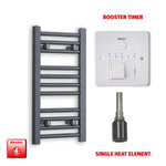 600x300mm Flat Anthracite Pre-Filled Electric Heated Towel Rail