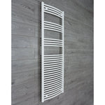 1760x600mm Heated Towel Rail Curved White Central Heating