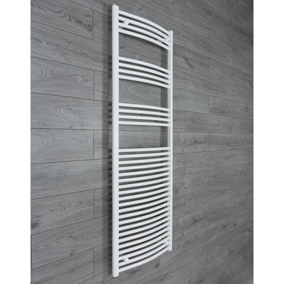 1760x600mm Heated Towel Rail Curved White Central Heating