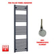 1600x500mm Flat Black Pre Filled Electric Towel Rail HTR