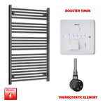 1200x700mm Flat Black Pre-Filled Electric Heated Towel Rail