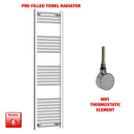 1600x400mm Chrome Electric Heated Towel Rail Pre-Filled