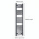 1400x300mm Flat Black Pre Filled Electric Towel Rail HTR