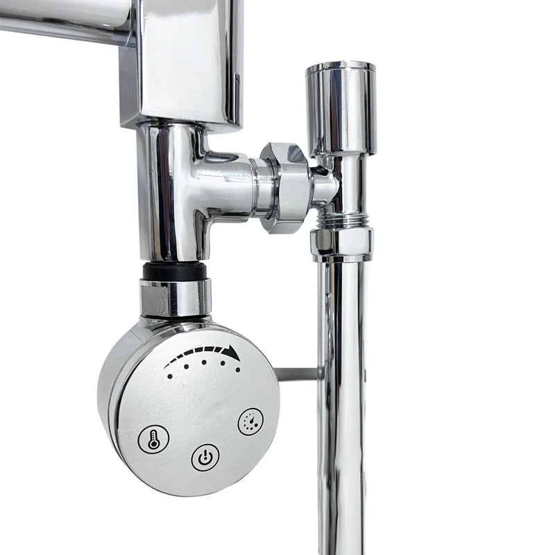 1100 x 550 Dual Fuel Flat Heated Chrome Towel Rail