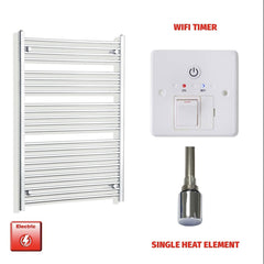 Chrome Electric Heated Towel Rail 1200 x 800 | Pre-Filled Straight Design