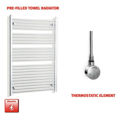 Chrome Electric Heated Towel Rail 1200 x 800 | Pre-Filled Straight Design