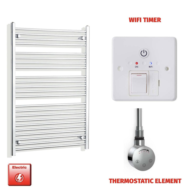 Chrome Electric Heated Towel Rail 1200 x 800 | Pre-Filled Straight Design