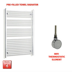 Chrome Electric Heated Towel Rail 1200 x 800 | Pre-Filled Straight Design