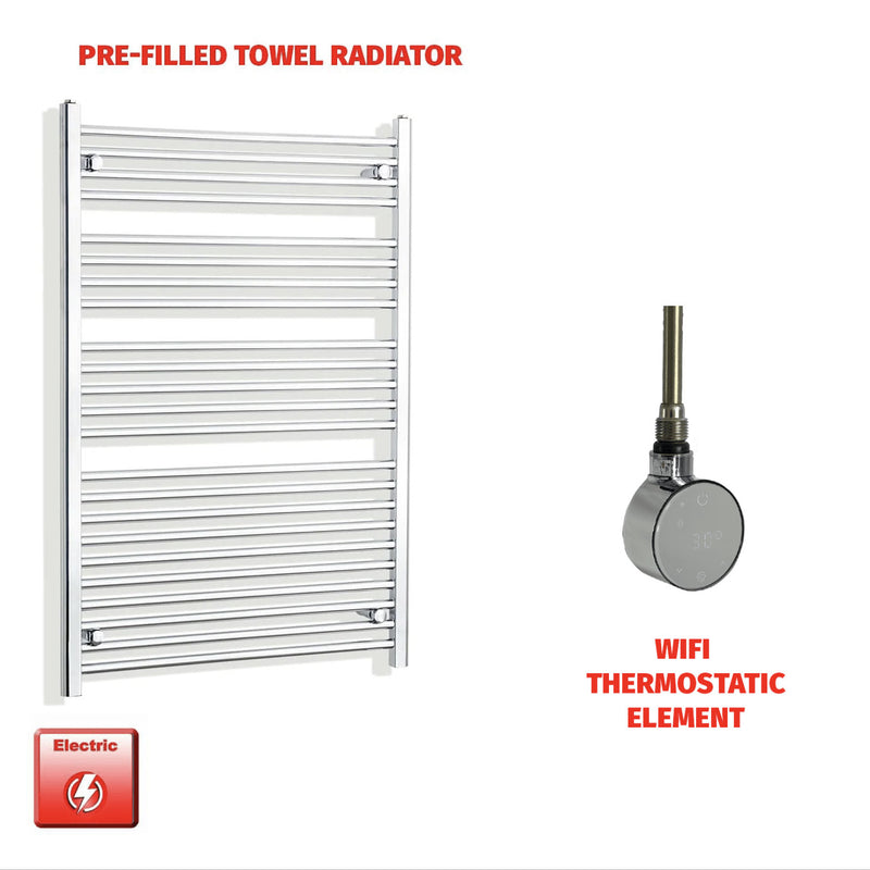 Chrome Electric Heated Towel Rail 1200 x 800 | Pre-Filled Straight Design