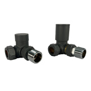 Anthracite Corner Towel Rail Radiator Valves (Pair of 2 Valves)