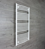 1500x750mm Heated Towel Rail Curved White Central Heating