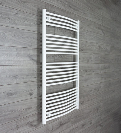 1500x750mm Heated Towel Rail Curved White Central Heating