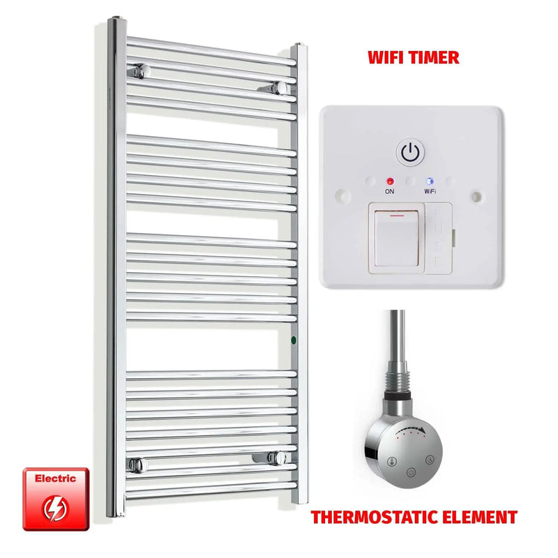 1100x550mm Pre-Filled Electric Heated Towel Rail Chrome