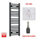 1000x300mm Flat Black Pre-Filled Electric Heated Towel Rail