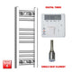 600x200mm Pre Filled Electric Towel Rail Straight Chrome