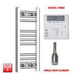 600x250mm Pre Filled Electric Towel Rail Straight Chrome