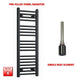 1000x300mm Flat Black Pre-Filled Electric Heated Towel Rail