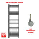 1200x400mm Flat Black Pre Filled Electric Towel Rail Radiator