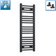 1000 mm High 300 mm Wide Black Towel Rail Central Heating