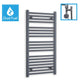 1000 x 500 Anthracite Dual Fuel Flat Heated Towel Rail Radiator