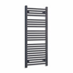1200x550mm Wide Flat Black Towel Radiator | Elegant Radiator