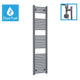 1800 x 400 Anthracite Dual Fuel Flat Heated Towel Rail Radiator