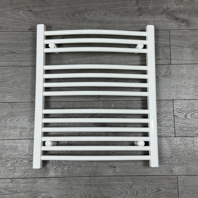 700 x 600 Heated Towel Rail Curved White Central Heating