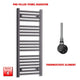 1000x400mm Electric Heated Towel Rail Flat Black Pre-Filled