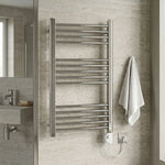 Electric Towel Rail 500x800mm Chrome 150W Pre-Filled Bottom Element