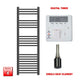 1200x400mm Flat Black Pre Filled Electric Towel Rail Radiator