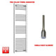 1400x500mm Flat Chrome Electric Heated Towel Rail Flat or Curved Pre-Filled
