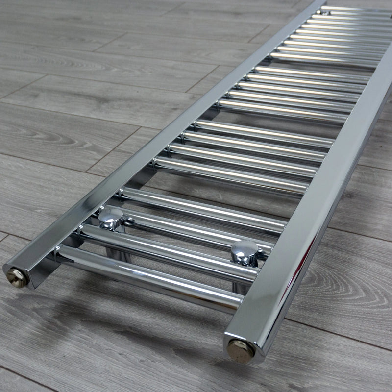 1400x400mm Heated Flat or Curved Chrome Towel Rail Radiator
