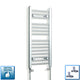800x350mm Heated Straight Towel Rail Radiator Chrome
