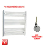 800x900mm Pre Filled Electric Towel Rail Straight Chrome